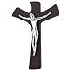 Crucifix stylisé wengé et plaque argentée 20x30 cm s2