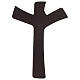 Crucifix stylisé wengé et plaque argentée 20x30 cm s4