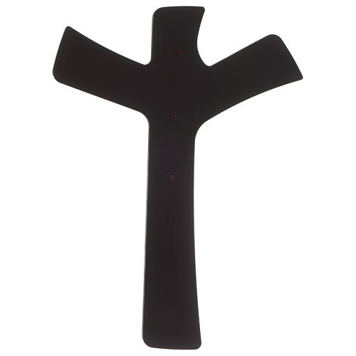 Crucifix stylisé finition wengé et plaque argentée 30x45 cm 4