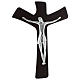 Crucifix stylisé finition wengé et plaque argentée 30x45 cm s1