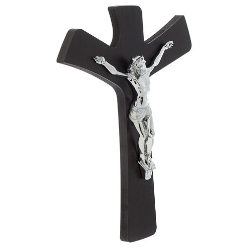 Crucifix in wengè wood and silver 3