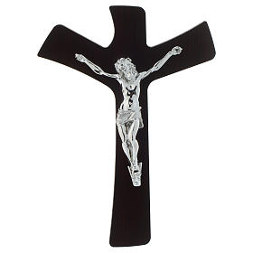 Crucifix wengé et planque argentée