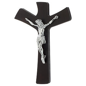 Crucifix wengé et planque argentée