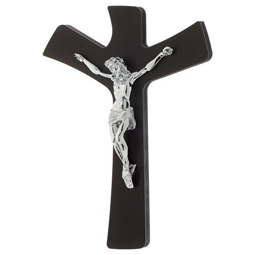 Crucifix Wenge and silver foil 2