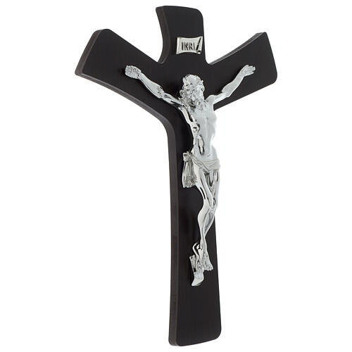Kruzifix aus Holz mit silberner Figur 4