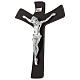 Crucifix in wengè wood with body in silver s3