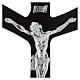 Crucifix bois stylisé avec corps planque argentée s2
