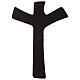 Crucifix bois stylisé avec corps planque argentée s5