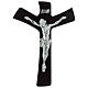 Stylized wood crucifix with body of silver foil s1