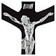 Stylized wood crucifix with body of silver foil s2