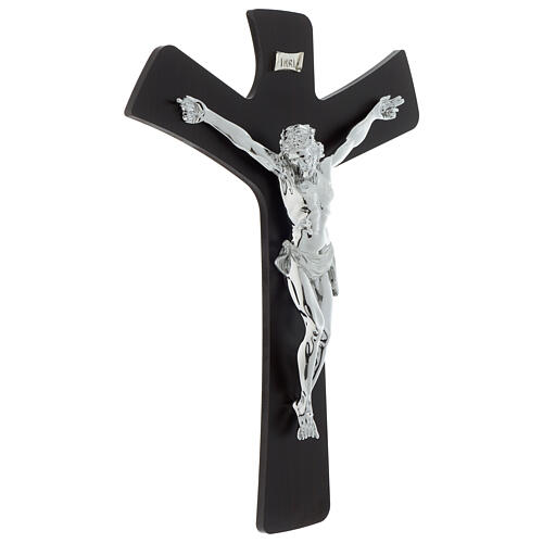 Kruzifix aus Wenge-Holz mit silberner Figur 4