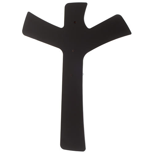Crucifix in dark wengè wood with body in silver 5