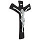 Crucifix in dark wengè wood with body in silver s4