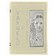 Evangelium mit Kunstledereinband und Silber-Plakette Gesicht Christus, 10x15 cm s1