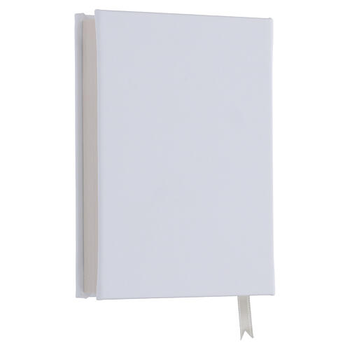 Baptism gospel with leather imitation cover and double laminated silver plate 10X15 cm 3