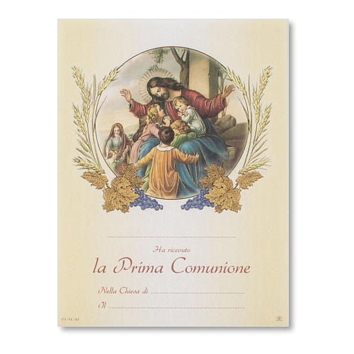 Parchment for Holy Communion Jesus with children 1