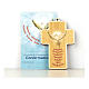 Confirmation cross in painted wood with parchment Holy Spirit and Gifts s1