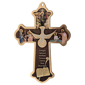 Confirmation cross with greeting card Holy Spirit and Gifts