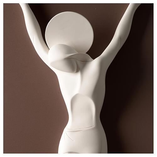 Kruzifix aus Harz in Form eines Körpers weiß, 55 cm 2