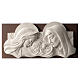 Cadre tête de lit Sainte Famille blanc et marron 25x55 cm résine et bois s1