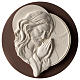 Jesus in Prayer, round bas-relief resin and wood s1