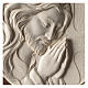 Jesus in Prayer, round bas-relief resin and wood s2