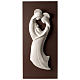 Holy Family, stylized bicolored bas-relief in resin and wood s1