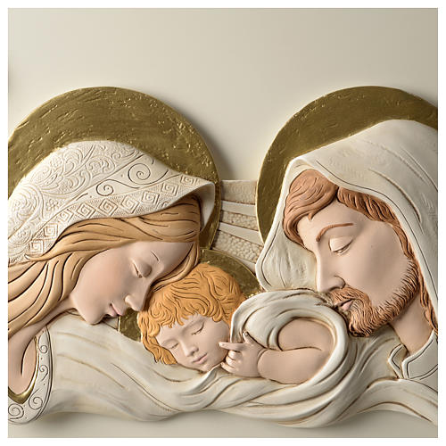 Holy Family, bas-relief in painted resin 15.5x31.5 in 2