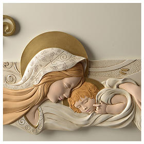 Maternity, bas-relief in painted resin 40x80 cm