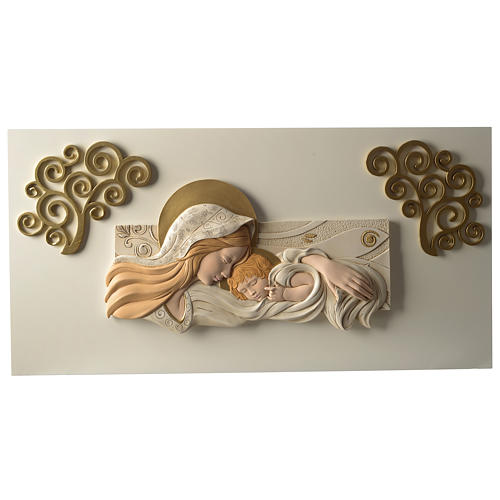 Maternity, bas-relief in painted resin 40x80 cm 1