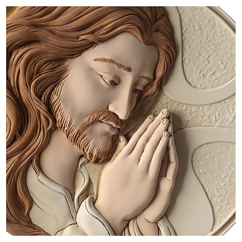 Jesus Face bas-relief in painted resin 2