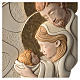 Bas-relief Holy Family in painted resin with golden details s2