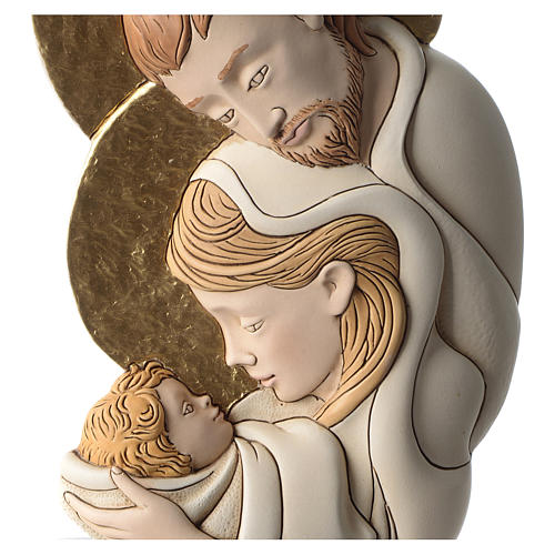 Holy Family Bas-relief in painted resin 2