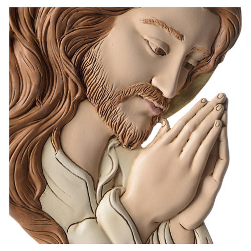 Bajaorrelieve perfil del Rostro de Cristo resina coloreada 2