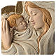 Bas-relief Mary and Baby Jesus in painted resin s2
