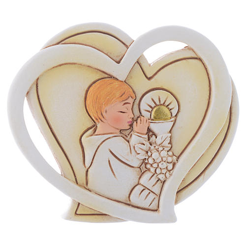 First Communion favour for boy, heart shaped 6.5 cm 1