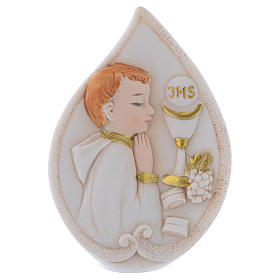 Favour for First Communion boy, teardrop shaped 8.5 cm