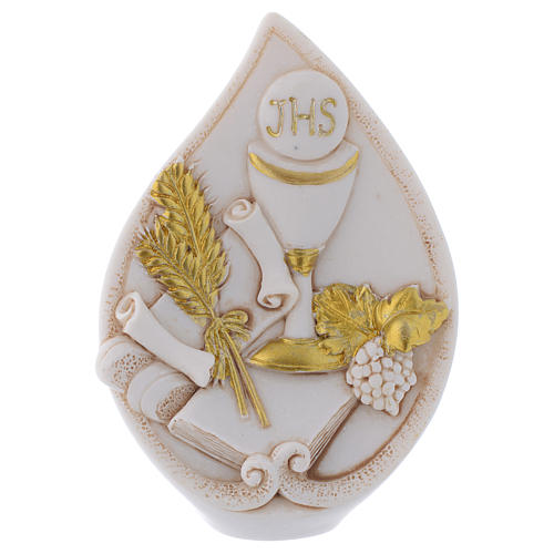 Favour for First Communion, teardrop shaped 8.5 cm 1