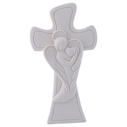 Bonbonnière Baptême Croix Ange gardien 9,5 cm 1