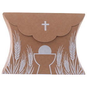 Cadeaux et souvenirs pour les occasions spéciales: Boîte bonbonnière Communion impression en blanc h 8 cm