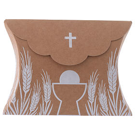 Communion gift box brown paperboard h 3.35 in s1