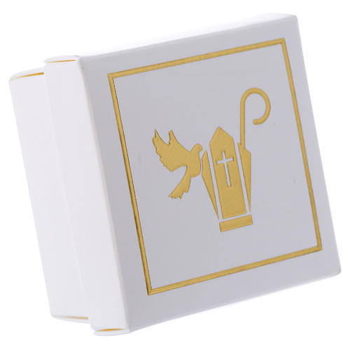 Paper box Confirmation, white and gold 6x6 cm 1