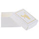 Gift box Confirmation favor white and gold 2.5x2.5 in s3