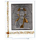 Cuadrito Icono Cristo Pantocrátor sobre lámina plata 25x20 cm s1