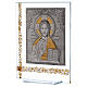 Cuadrito Icono Cristo Pantocrátor sobre lámina plata 25x20 cm s2