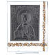 Cuadrito Icono Cristo Pantocrátor sobre lámina plata 25x20 cm s3
