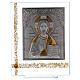 Christ Pantocrator icon on silver foil 10x8 in s1