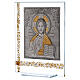 Christ Pantocrator icon on silver foil 10x8 in s2