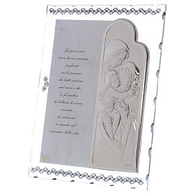 Pomysł na prezent obrazek Święta Rodzina i modlitwa płytka srebra 25x20 cm