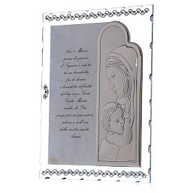 Cuadrito Maternidad con lámina plata y oración 25x20 cm